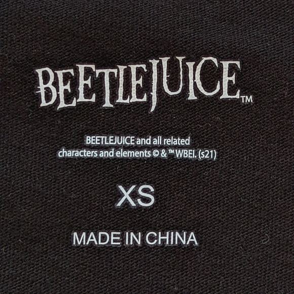 Beetlejuice Graveyard Boxy Long Sleeve Shirt in Black and Pink Size XS / 4T - Picture 3 of 5